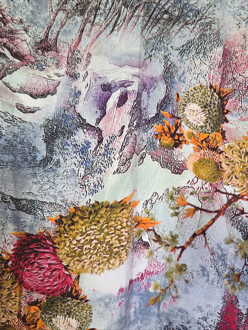 Neeru Kumar Tunic Dress Art To Wear, 3XL, Landscape Floral With Slide Slits - Picture 5 of 13